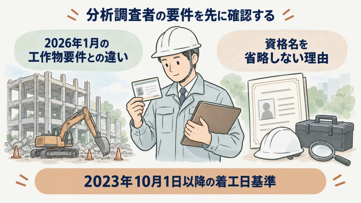 分析調査者と事前調査者の役割を分ける早見図