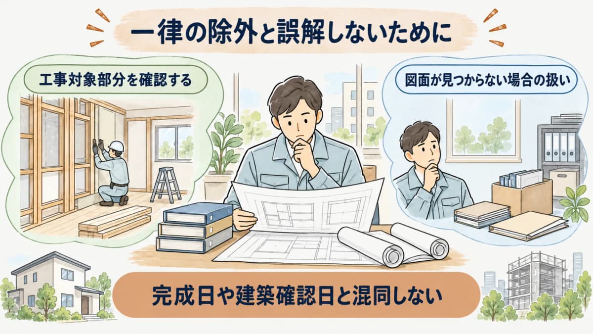 2006年基準の確認と例外を分けて考える図解