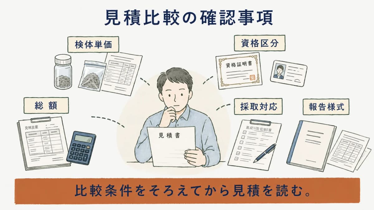 アスベスト見積の比較条件に関する質問