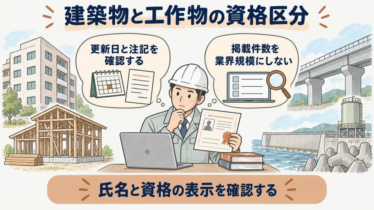 名簿画面で氏名資格更新日注記を確認する図