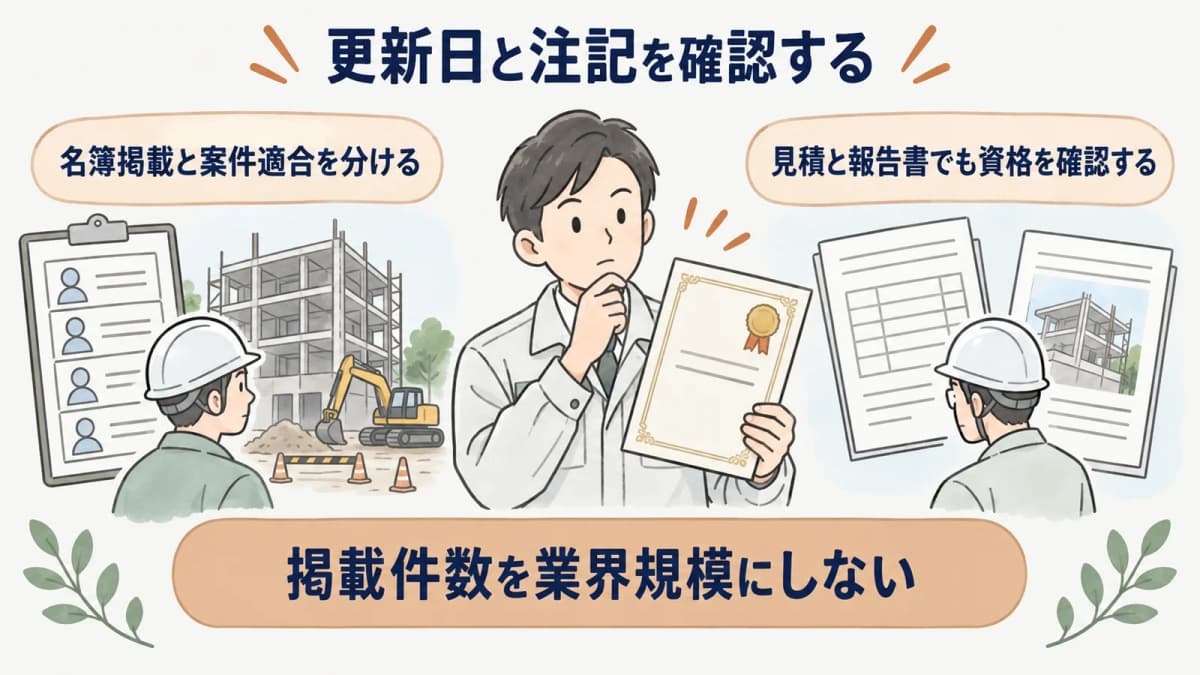 資格証明と名簿表示を照合する図