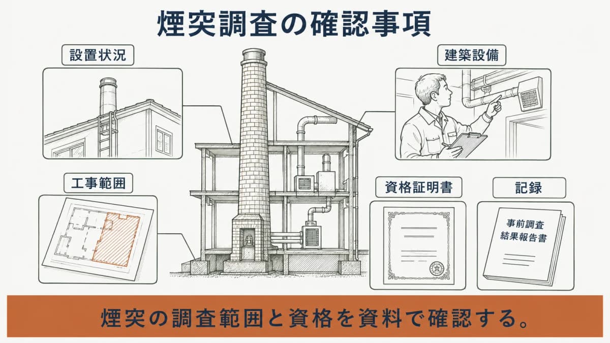 煙突のアスベスト調査の資格区分に関する質問