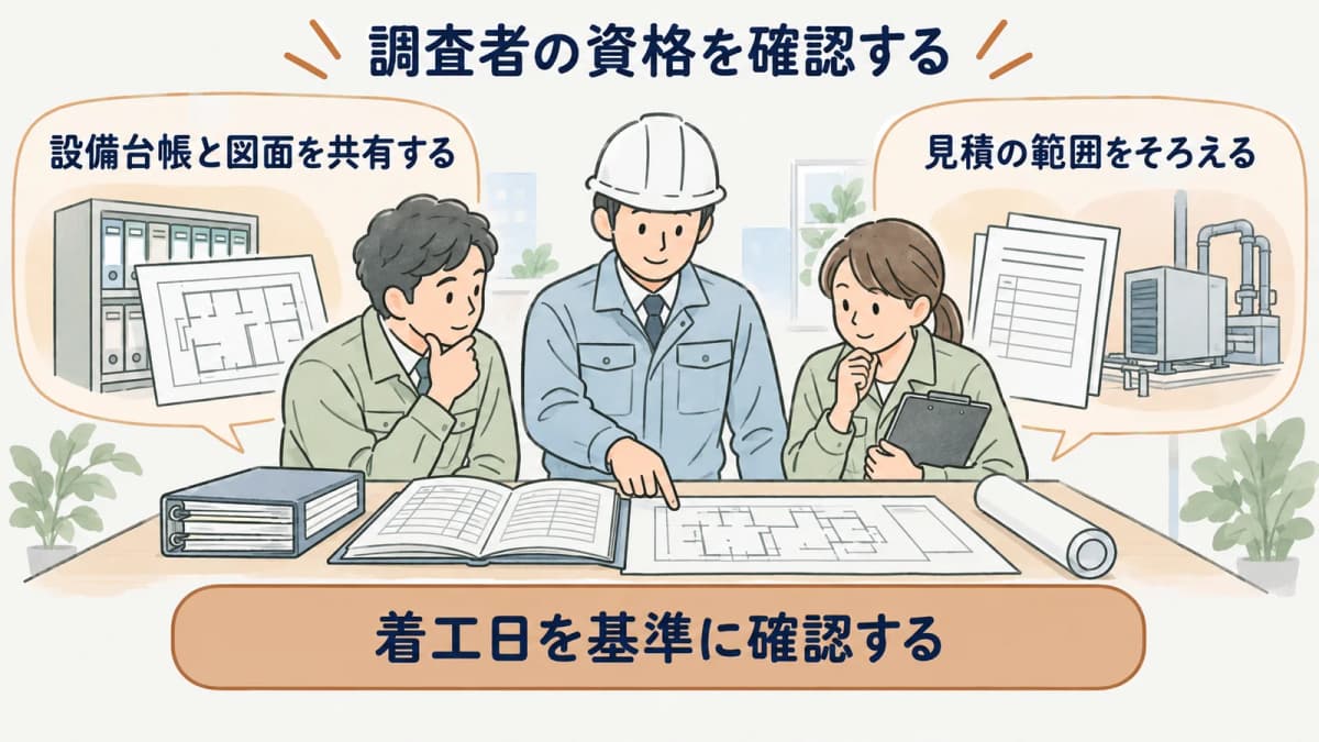 焼却設備の台帳図面見積記録を照合する図