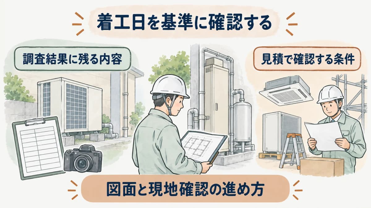 工作物調査の依頼内容を最終確認する図